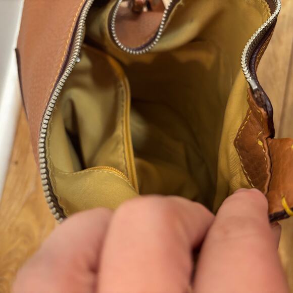Vtg. COACH Chelsea Carmel Brown Pebbled Leather Zip Hobo Shoulder Bag #G05S-8E98 - Picture 6 of 6